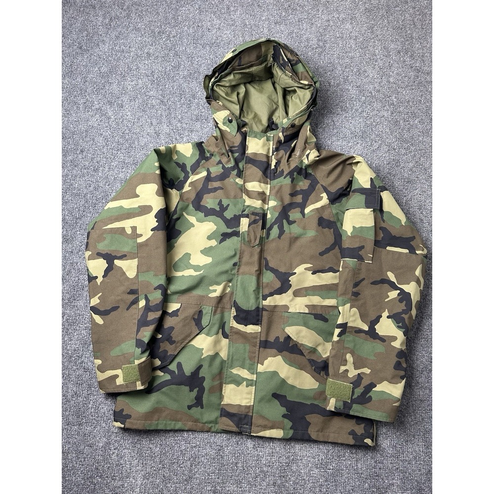 Mens Military‎ ECWCS Woodland Camouflage Cold Weather Parka, Size M Short